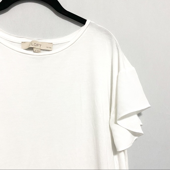 LOFT Crew Neck with Ruffle Sleeve Top - Picture 5 of 6